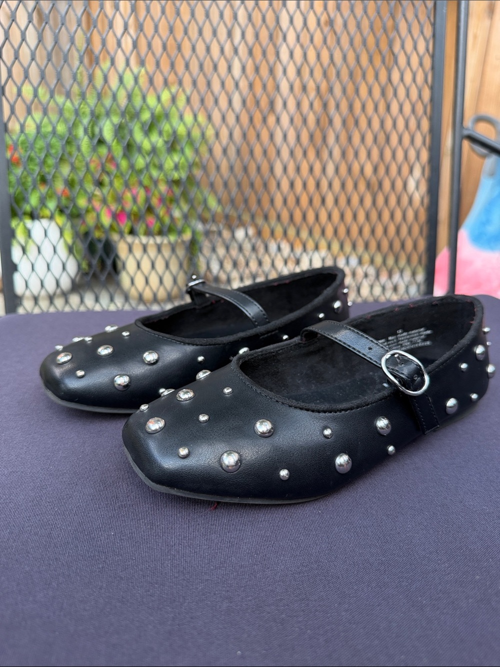 art class Black Studded Mary Jane Flats with Buckle little girl 13